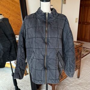 Free People Black Dolman Quilted Jacket